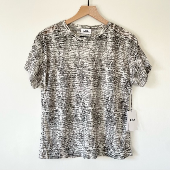 ✨NWT✨ LNA Burnout Boxy Crew Neck Tee in Python Print Sz SMALL (4-6) - Picture 7 of 15